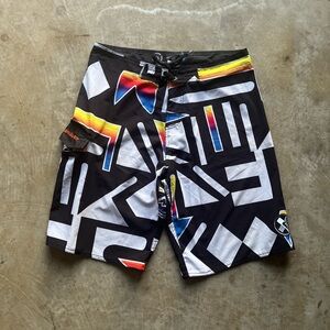 Quiksilver Cypher Swim Trunks - Black and White